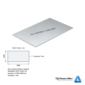 Лист алюминиевый АМГ6 1×1500×3000