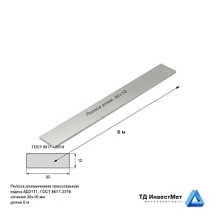Полоса алюминиевая 30×10